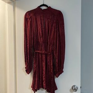 Burgundy Leopard Dress